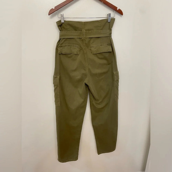 MOTHER||The Greaser Paperbag Pleated Cargo Ankle Pants Size 26 Olive, Worn Once - Picture 11 of 11